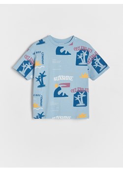 Reserved - Bawełniany t-shirt z nadrukiem - niebieski ze sklepu Reserved w kategorii T-shirty chłopięce - zdjęcie 172573801