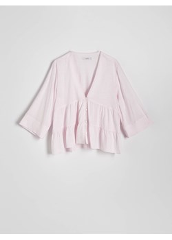 Reserved - Bluzka z wiskozą - pastelowy róż ze sklepu Reserved w kategorii Bluzki damskie - zdjęcie 172573890