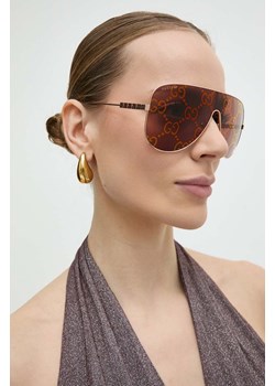 Gucci okulary przeciwsłoneczne damskie kolor czerwony GG1436S ze sklepu ANSWEAR.com w kategorii Okulary przeciwsłoneczne damskie - zdjęcie 172573940