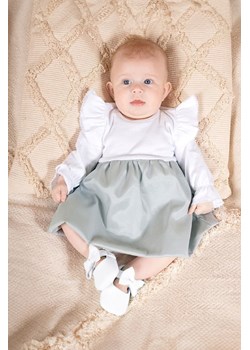 Sukienko-body dla dziewczynki biało-szare ze sklepu 5.10.15 w kategorii Sukienki niemowlęce - zdjęcie 172573993