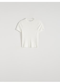 Reserved - Bluzka z wiskozą - złamana biel ze sklepu Reserved w kategorii Bluzki damskie - zdjęcie 172576733