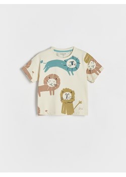Reserved - T-shirt z nadruiem - złamana biel ze sklepu Reserved w kategorii T-shirty chłopięce - zdjęcie 172576753