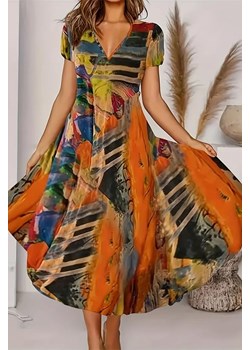 Sukienka VIOREFA ORANGE ze sklepu Ivet Shop w kategorii Sukienki - zdjęcie 172577320