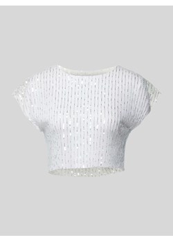 T-shirt krótki z przezroczystego materiału model ‘ESTRID’ ze sklepu Peek&Cloppenburg  w kategorii Bluzki damskie - zdjęcie 172578070