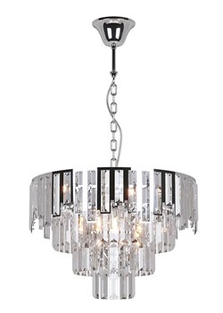 Srebrny elegancki żyrandol w stylu glamour - S878-Comas ze sklepu Edinos.pl w kategorii Lampy wiszące - zdjęcie 172579080