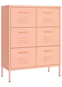 Różowa stalowa szafka gospodarcza z szufladami - Garu 5X ze sklepu Edinos.pl w kategorii Szafy - zdjęcie 172579154