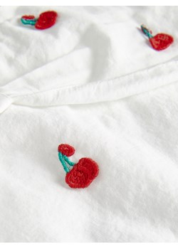 Reserved - Bawełniana bluzka z haftem - złamana biel ze sklepu Reserved w kategorii Bluzki dziewczęce - zdjęcie 172582700