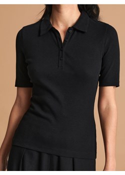 Sinsay - Gładka koszulka polo - czarny ze sklepu Sinsay w kategorii Bluzki damskie - zdjęcie 172583660