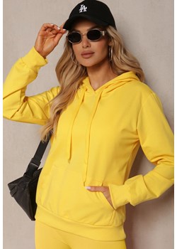 Żółta Kangurka Bluza z Kapturem i Ściągaczem Saveria ze sklepu Renee odzież w kategorii Bluzy damskie - zdjęcie 172585283