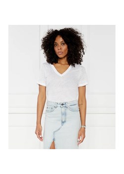 Calvin Klein Lniany t-shirt | Regular Fit ze sklepu Gomez Fashion Store w kategorii Bluzki damskie - zdjęcie 172586783