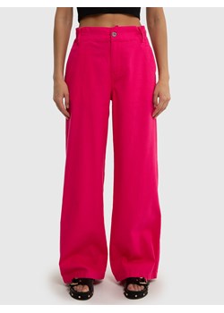 Spodnie damskie z szeroką nogawką z dodatkiem lnu różowe Malu 602 ze sklepu Big Star w kategorii Spodnie damskie - zdjęcie 172587263