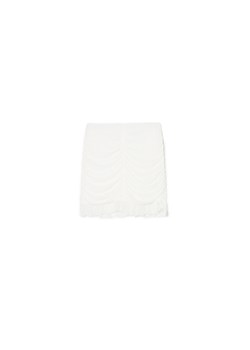 Cropp - Biała mini z marszczeniami - biały ze sklepu Cropp w kategorii Spódnice - zdjęcie 172587501