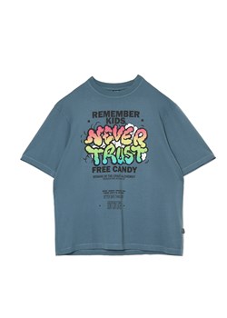 Cropp - Niebieska koszulka z nadrukiem - niebieski ze sklepu Cropp w kategorii T-shirty męskie - zdjęcie 172587504