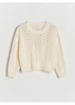 Reserved - Ażurowy sweter - złamana biel ze sklepu Reserved w kategorii Swetry dziewczęce - zdjęcie 172588003