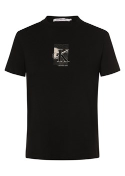 Calvin Klein Jeans Koszulka damska Kobiety Bawełna czarny jednolity ze sklepu vangraaf w kategorii Bluzki damskie - zdjęcie 172588443