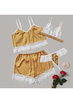 Piżama damska z dodatkową bielizną - Żółty / M ze sklepu Maybella.pl w kategorii Piżamy damskie - zdjęcie 172590122