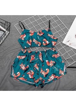 Piżama damska z kolorowymi wzorami - Turkusowy / M ze sklepu Maybella.pl w kategorii Piżamy damskie - zdjęcie 172590132
