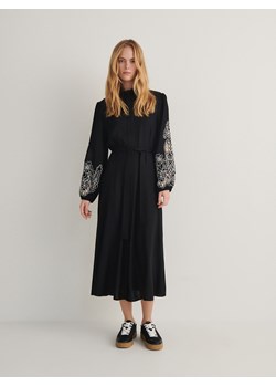 Reserved - Sukienka z ozdobnym haftem - czarny ze sklepu Reserved w kategorii Sukienki - zdjęcie 172592102