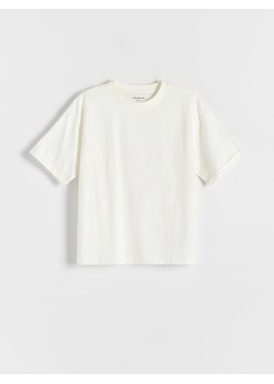 Reserved - T-shirt oversize z nadrukiem - złamana biel ze sklepu Reserved w kategorii T-shirty chłopięce - zdjęcie 172592191