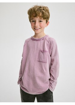 Reserved - Longsleeve oversize z kieszenią - fioletowy ze sklepu Reserved w kategorii T-shirty chłopięce - zdjęcie 172592200