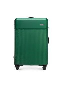 Duża walizka z ABS-u z pionowymi paskami zielona ze sklepu WITTCHEN w kategorii Walizki - zdjęcie 172592980