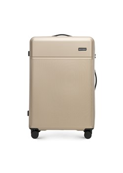 Duża walizka z ABS-u z pionowymi paskami beżowa ze sklepu WITTCHEN w kategorii Walizki - zdjęcie 172592981