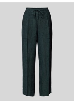 Spodnie lniane rozkloszowane z tunelem model ‘Madeka’ ze sklepu Peek&Cloppenburg  w kategorii Spodnie damskie - zdjęcie 172594423