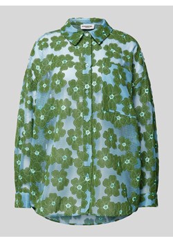 Bluzka z półprzezroczystego materiału z kwiatowym wzorem ze sklepu Peek&Cloppenburg  w kategorii Koszule damskie - zdjęcie 172594853
