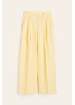 H & M - Eleganckie spodnie z domieszką lnu - Żółty ze sklepu H&M w kategorii Spodnie damskie - zdjęcie 172595071