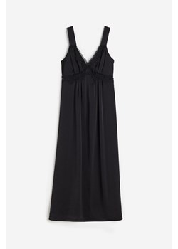 H & M - MAMA Satynowa sukienka z koronką - Czarny ze sklepu H&M w kategorii Sukienki ciążowe - zdjęcie 172595084