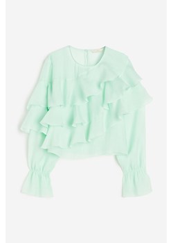 H & M - Falbaniasta bluzka - Zielony ze sklepu H&M w kategorii Bluzki damskie - zdjęcie 172595090