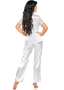 Elegancka satynowa piżamka biała Missy set, Kolor biały, Rozmiar S/M, Beauty Night ze sklepu Primodo w kategorii Piżamy damskie - zdjęcie 172595934