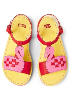 Camper Skórzane sandały w kolorze jasnoróżowo-żółtym ze sklepu Limango Polska w kategorii Sandały dziecięce - zdjęcie 172597282
