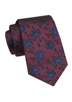 Elegancki Krawat Męski Angelo di Monti - Bordo z Motywem Kwiatowym KRADM2121 ze sklepu JegoSzafa.pl w kategorii Krawaty - zdjęcie 172598653