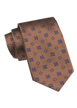 Elegancki Krawat Męski Angelo di Monti - Brązowy, Figury Geometryczne KRADM2106 ze sklepu JegoSzafa.pl w kategorii Krawaty - zdjęcie 172598661
