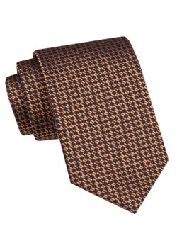 Elegancki Krawat Męski Angelo di Monti - Stare Złoto, Drobny Wzór KRADM2095 ze sklepu JegoSzafa.pl w kategorii Krawaty - zdjęcie 172598711