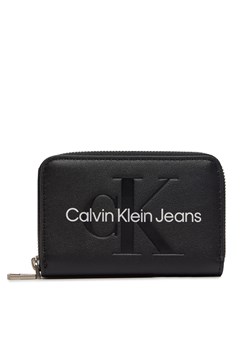 Mały Portfel Damski Calvin Klein Jeans Zip Around Mono K60K612255 Czarny ze sklepu eobuwie.pl w kategorii Portfele damskie - zdjęcie 172598932
