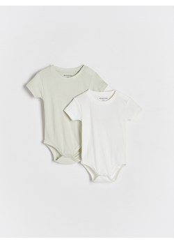 Reserved - Bawełniane body 2 pack - jasnozielony ze sklepu Reserved w kategorii Body niemowlęce - zdjęcie 172599731