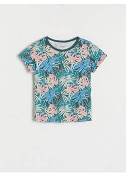 Reserved - Wzorzysty t-shirt - wielobarwny ze sklepu Reserved w kategorii Bluzki dziewczęce - zdjęcie 172599781