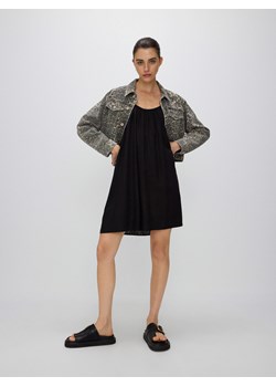 Reserved - Sukienka z wiskozą i lnem - czarny ze sklepu Reserved w kategorii Sukienki - zdjęcie 172599883