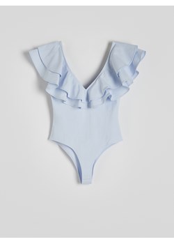 Reserved - Body z falbanami - jasnoniebieski ze sklepu Reserved w kategorii Bluzki damskie - zdjęcie 172600080