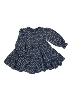 Granatowa sukienka z bawełny w kwiatuszki ze sklepu 5.10.15 w kategorii Sukienki niemowlęce - zdjęcie 172601293