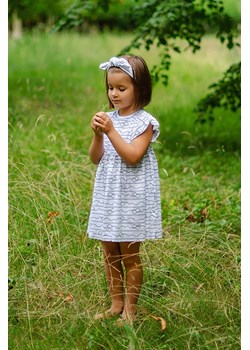 Sukienka dla dziewczynki biała z motywem morskim i opaską ze sklepu 5.10.15 w kategorii Sukienki dziewczęce - zdjęcie 172601302