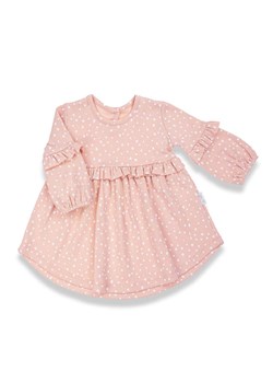 Bawełniana różowa sukienka niemowlęca w grochy ze sklepu 5.10.15 w kategorii Odzież dla niemowląt - zdjęcie 172601310