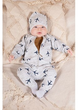 Szary komplet niemowlęcy 4-elementowy - samoloty ze sklepu 5.10.15 w kategorii Komplety niemowlęce - zdjęcie 172601313