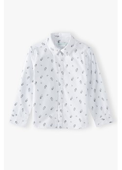 Koszula chłopięca biała w samochody - długi rękaw ze sklepu 5.10.15 w kategorii Koszule chłopięce - zdjęcie 172601360