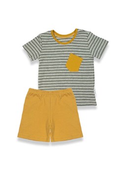 Komplet chłopięcy- t-shirt w paski i musztardowe szorty ze sklepu 5.10.15 w kategorii Komplety chłopięce - zdjęcie 172601383