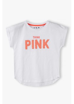 T-shirt dziewczęcy z dwustronnymi cekinami- Pink ze sklepu 5.10.15 w kategorii Bluzki dziewczęce - zdjęcie 172601391