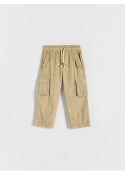 Reserved - Tkaninowe spodnie cargo - beżowy ze sklepu Reserved w kategorii Spodnie i półśpiochy - zdjęcie 172601842