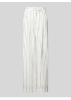 Spodnie z mieszanki lyocellu i lnu ze wzorem w paski ze sklepu Peek&Cloppenburg  w kategorii Spodnie damskie - zdjęcie 172602220